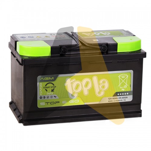 Автомобильный аккумулятор Topla AGM Stop-n-Go 80R 800A  114080