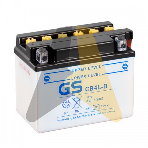 Автомобильный аккумулятор GS CB4L-B YB4L-B - 4 Ач 45A 121x71x94 О.П. Heavy Duty сух.зар. GS YUASA