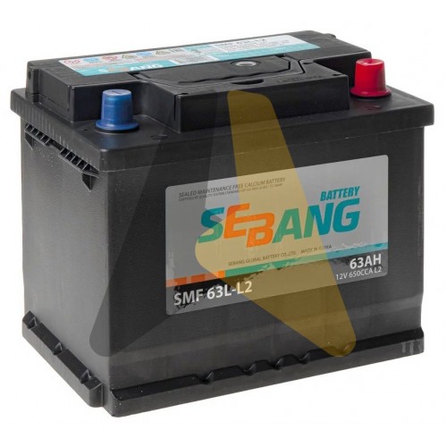 Автомобильный аккумулятор Sebang SMF 63 о.п. (63L-L2)  650A